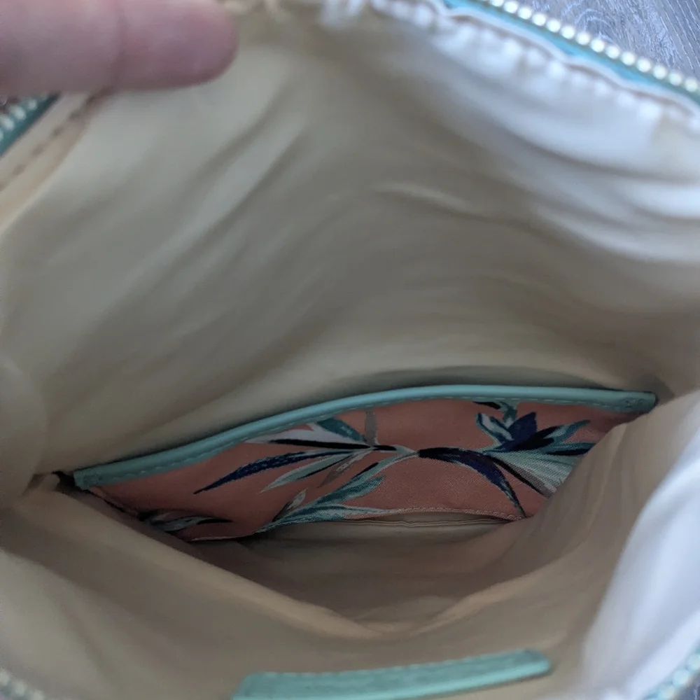 Rachel Pally Tropical Foldover Clutch | Mint & Coral Palm Print Zip Pouch